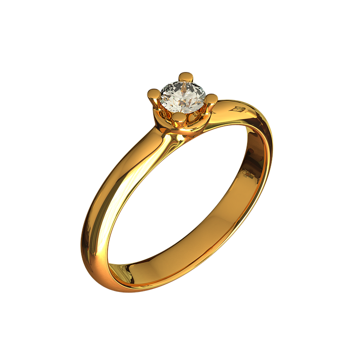 Anel de ouro com acabamento brilhante